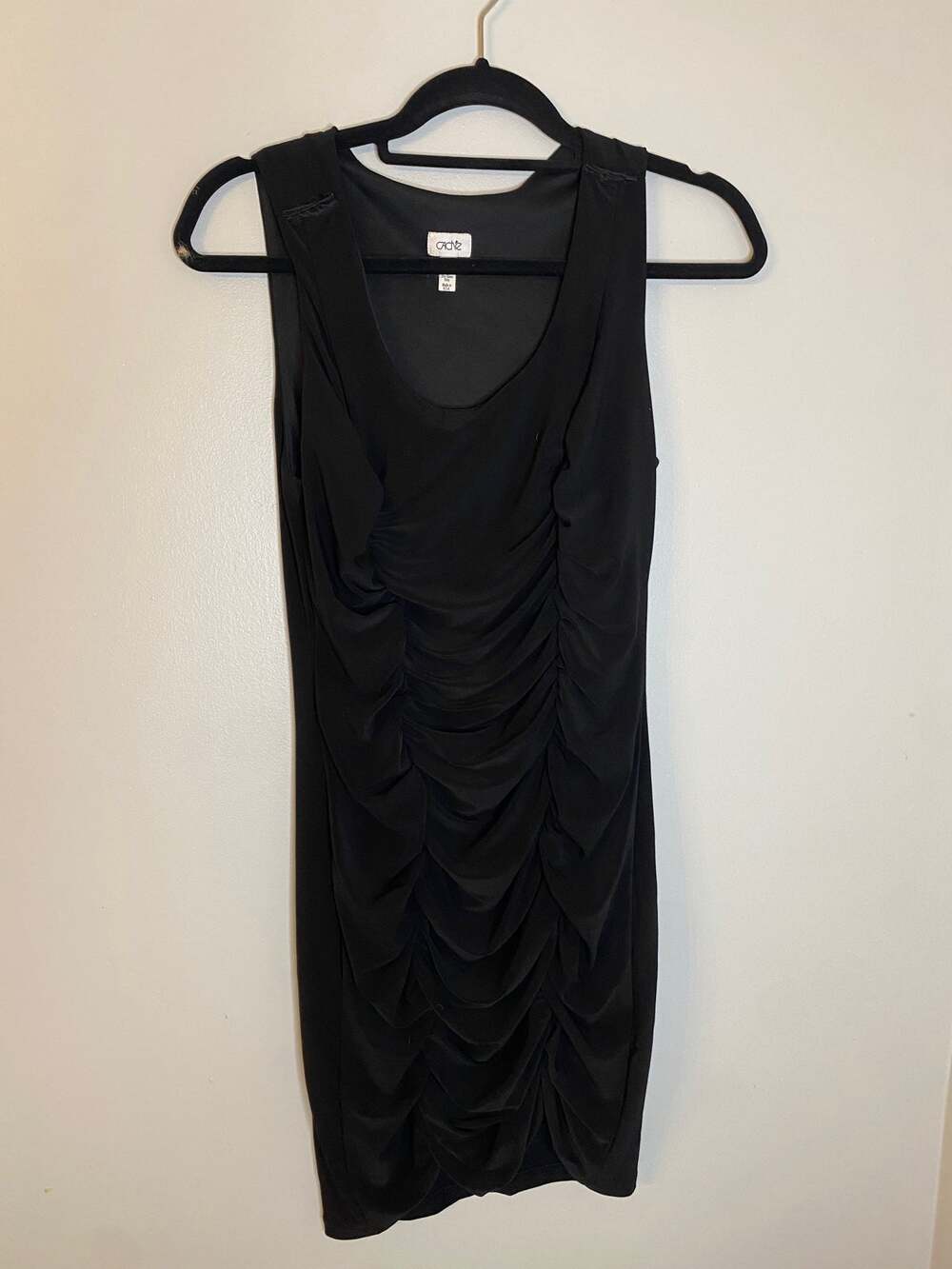 CACHE Dress Black Ruched  M Holiday Party Business